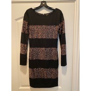 Black and Rose Gold BCBG dress